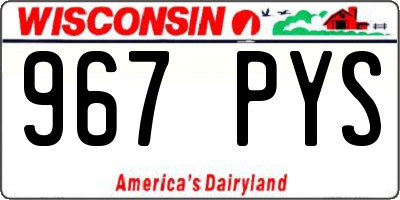 WI license plate 967PYS