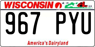 WI license plate 967PYU