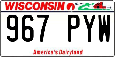 WI license plate 967PYW