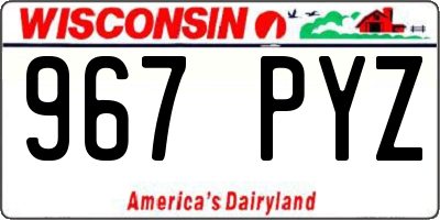 WI license plate 967PYZ