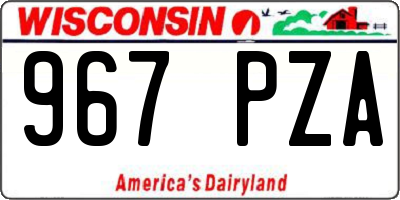 WI license plate 967PZA