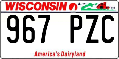 WI license plate 967PZC