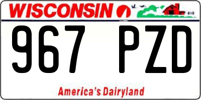WI license plate 967PZD
