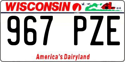 WI license plate 967PZE