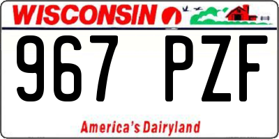 WI license plate 967PZF
