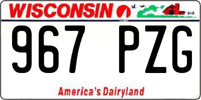 WI license plate 967PZG