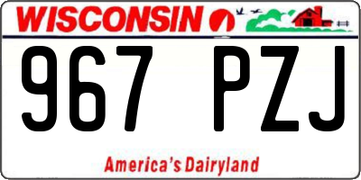 WI license plate 967PZJ