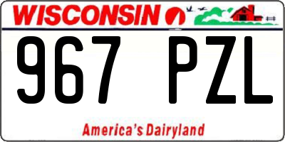 WI license plate 967PZL