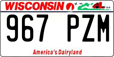 WI license plate 967PZM