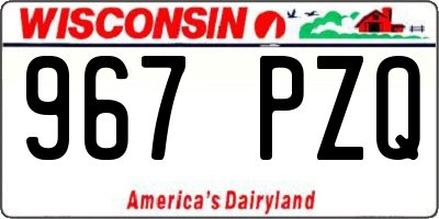 WI license plate 967PZQ