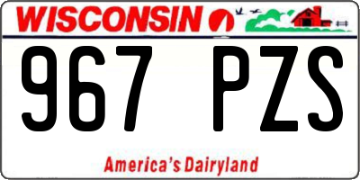 WI license plate 967PZS