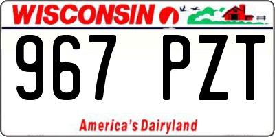 WI license plate 967PZT