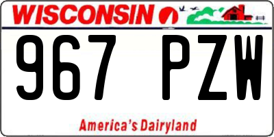 WI license plate 967PZW