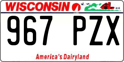 WI license plate 967PZX