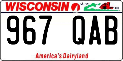 WI license plate 967QAB