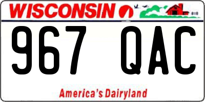 WI license plate 967QAC