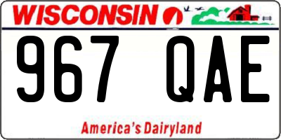 WI license plate 967QAE