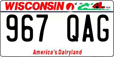 WI license plate 967QAG