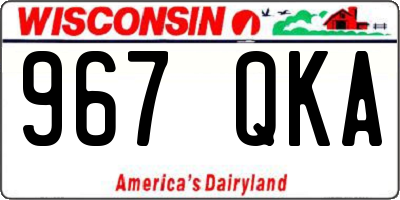 WI license plate 967QKA