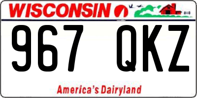 WI license plate 967QKZ