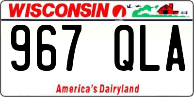 WI license plate 967QLA