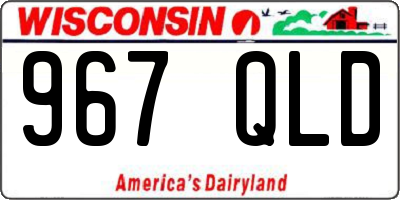 WI license plate 967QLD