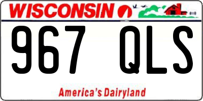 WI license plate 967QLS