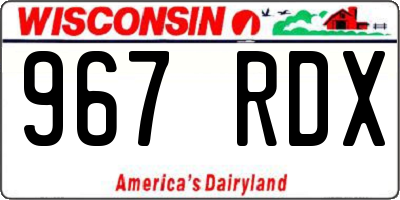 WI license plate 967RDX