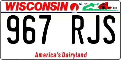 WI license plate 967RJS