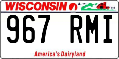 WI license plate 967RMI
