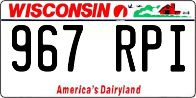 WI license plate 967RPI
