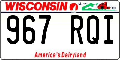 WI license plate 967RQI