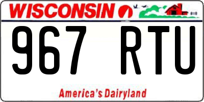 WI license plate 967RTU