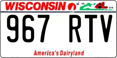 WI license plate 967RTV