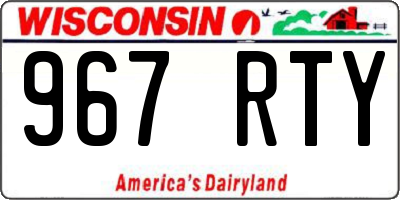 WI license plate 967RTY