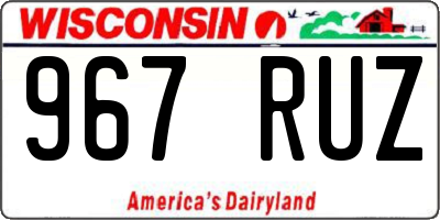 WI license plate 967RUZ