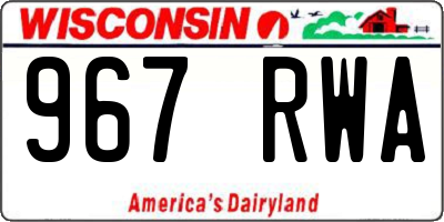 WI license plate 967RWA