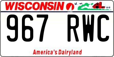 WI license plate 967RWC