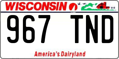 WI license plate 967TND