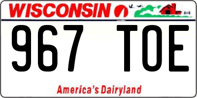 WI license plate 967TOE