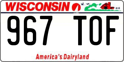 WI license plate 967TOF