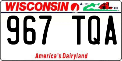 WI license plate 967TQA