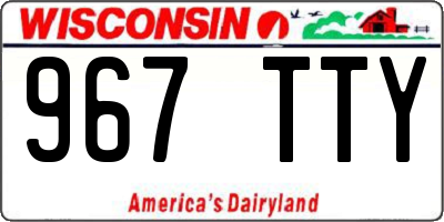 WI license plate 967TTY