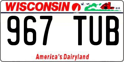 WI license plate 967TUB