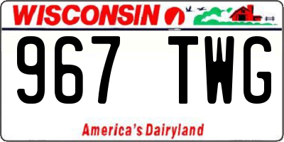 WI license plate 967TWG