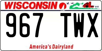 WI license plate 967TWX