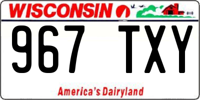 WI license plate 967TXY