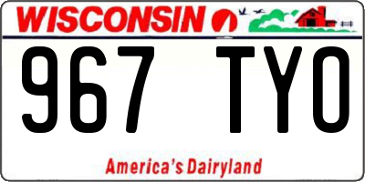 WI license plate 967TYO
