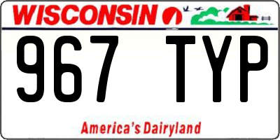 WI license plate 967TYP