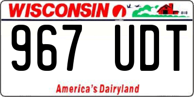 WI license plate 967UDT